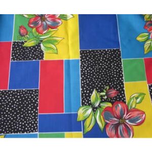 Multicolor Fabric with Flowers - Cotton