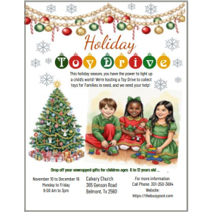 Christmas Holiday Toy Drive Event in A Box